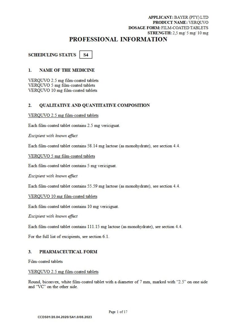 Verquvo 2,5 mg, 5 mg & 10 mg Tablet package insert preview