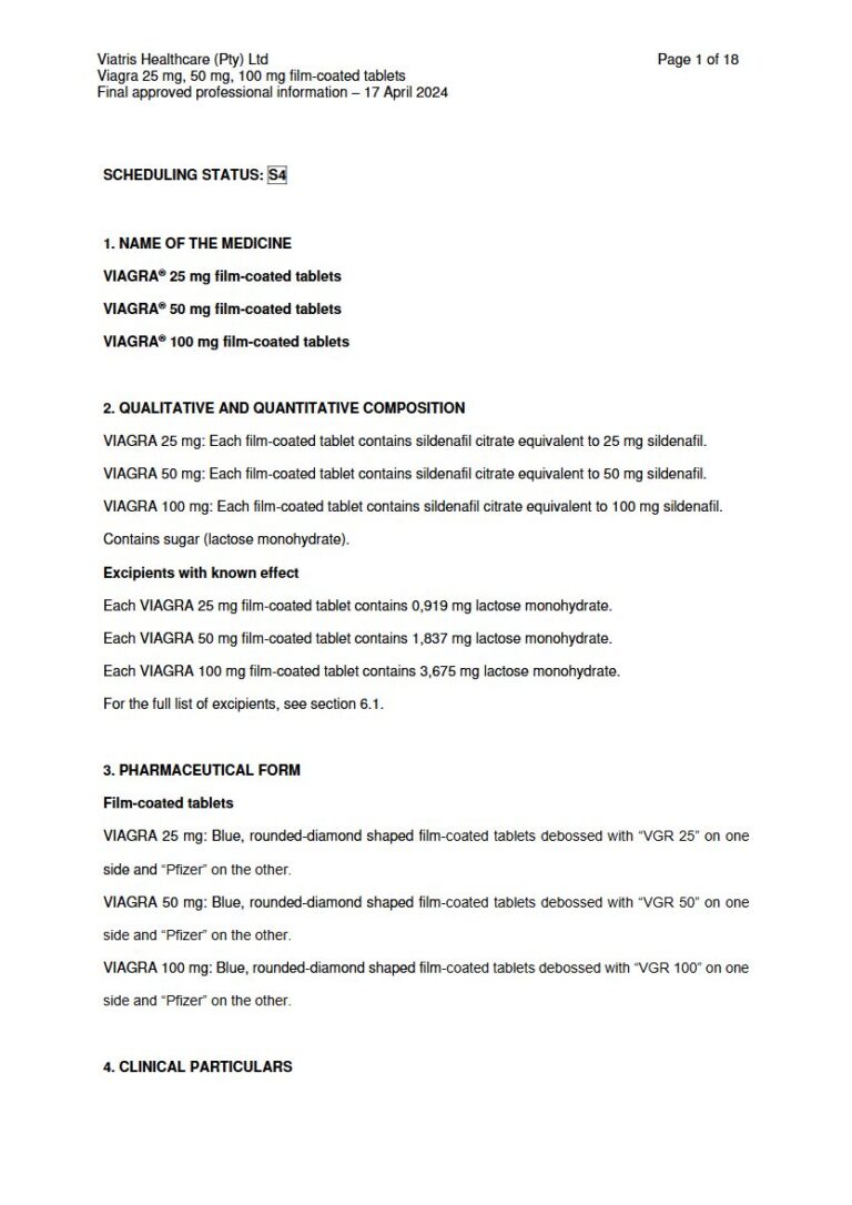 Viagra FC tablets package insert preview