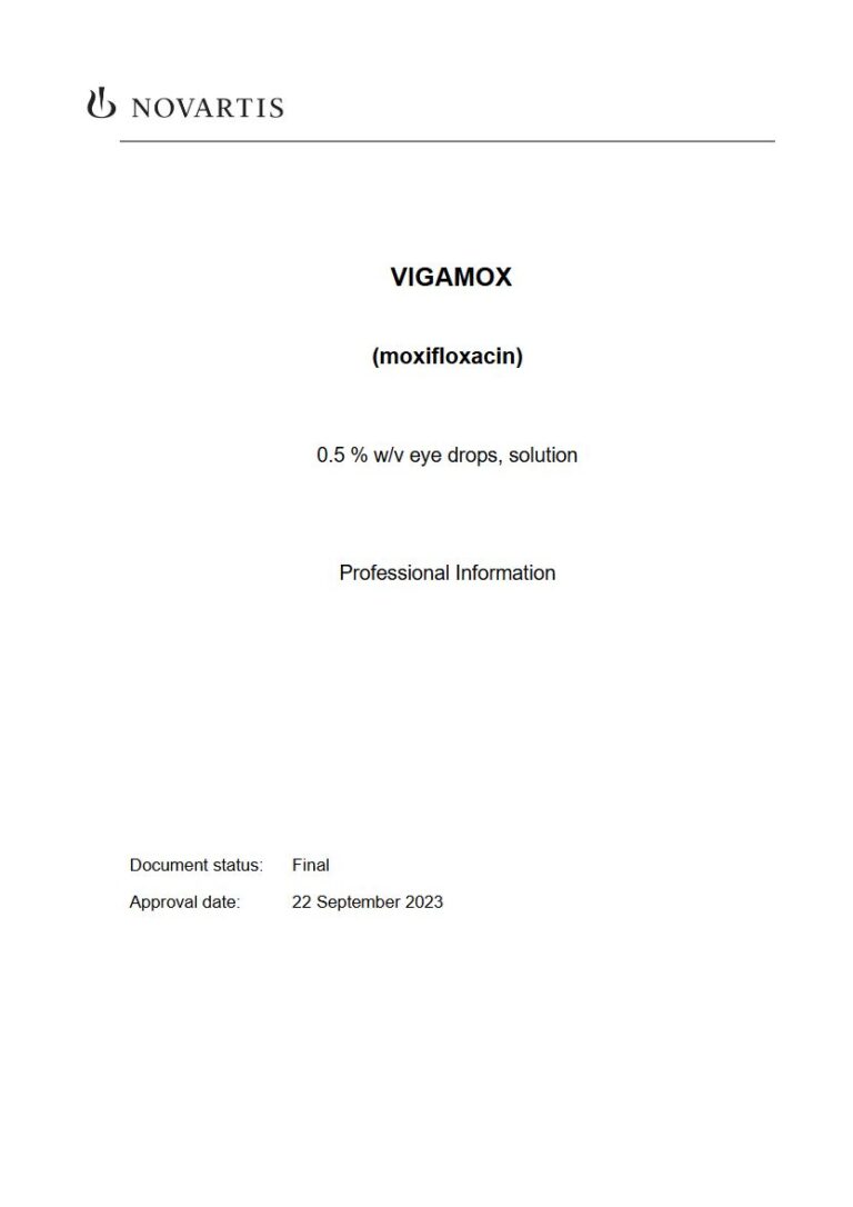Vigamox 1 ml Solution package insert preview