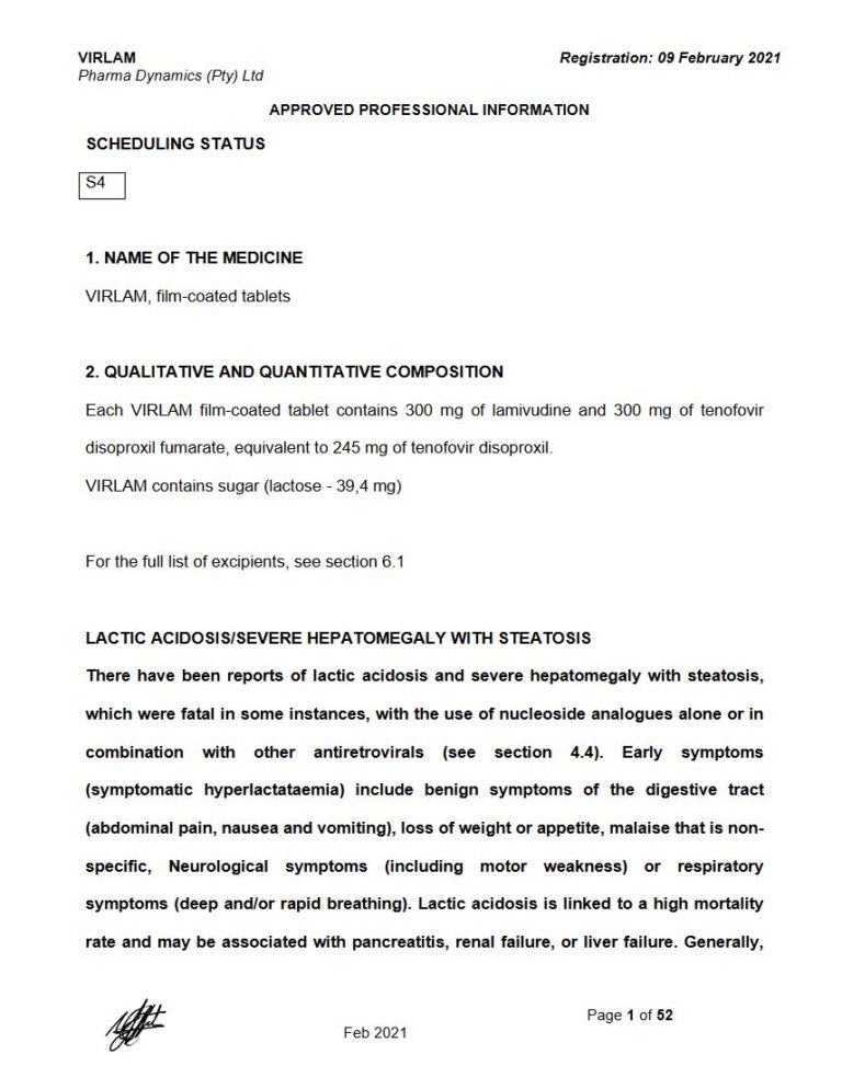 Virlam 300 mg FC tablets package insert preview