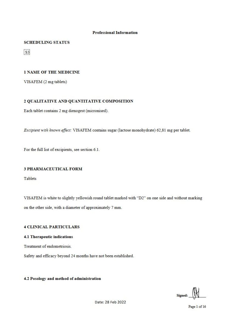 Visafem 2mg Tablet package insert preview