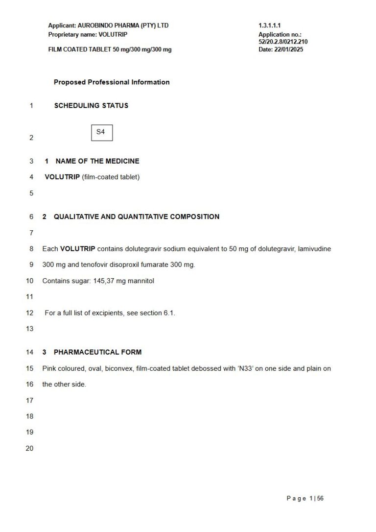 Volutrip Tablets package insert preview