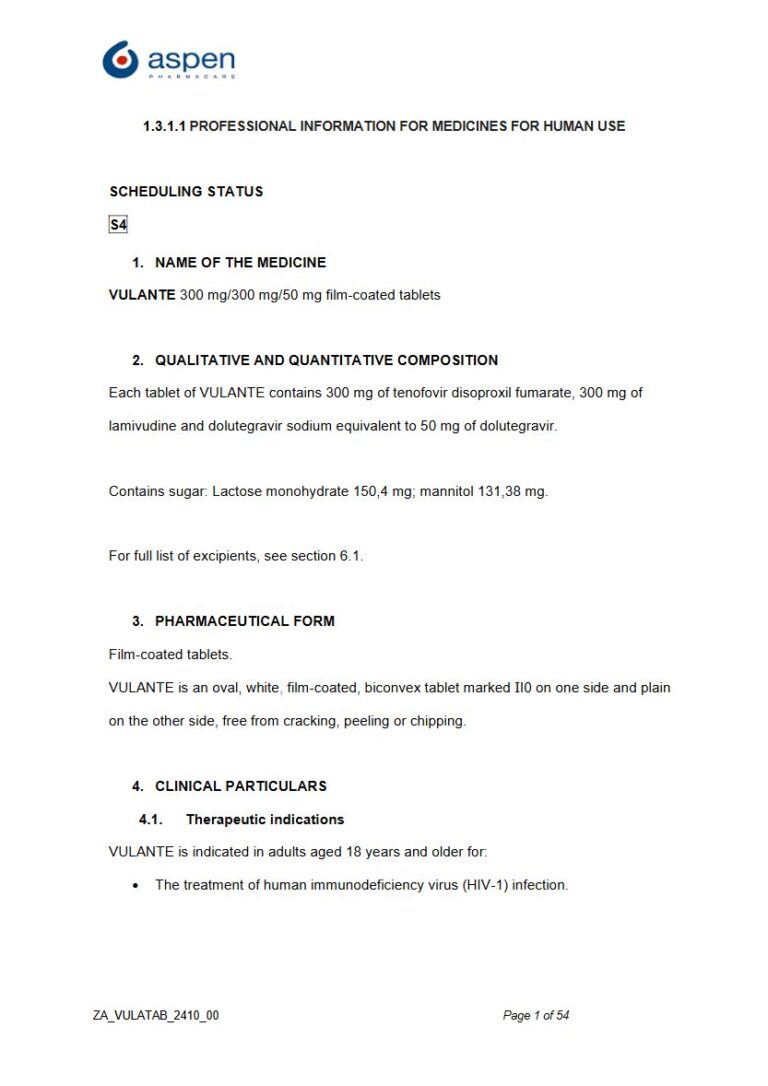 Vulante FC tablets package insert preview