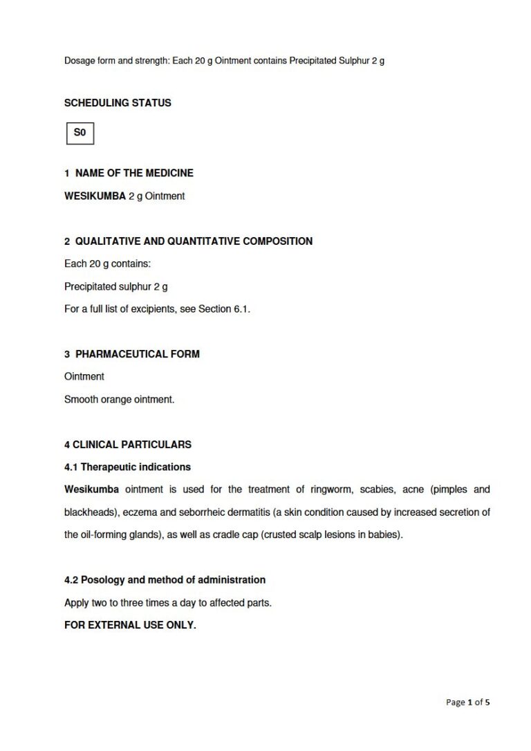 Wesikumba 2 g Ointment package insert preview