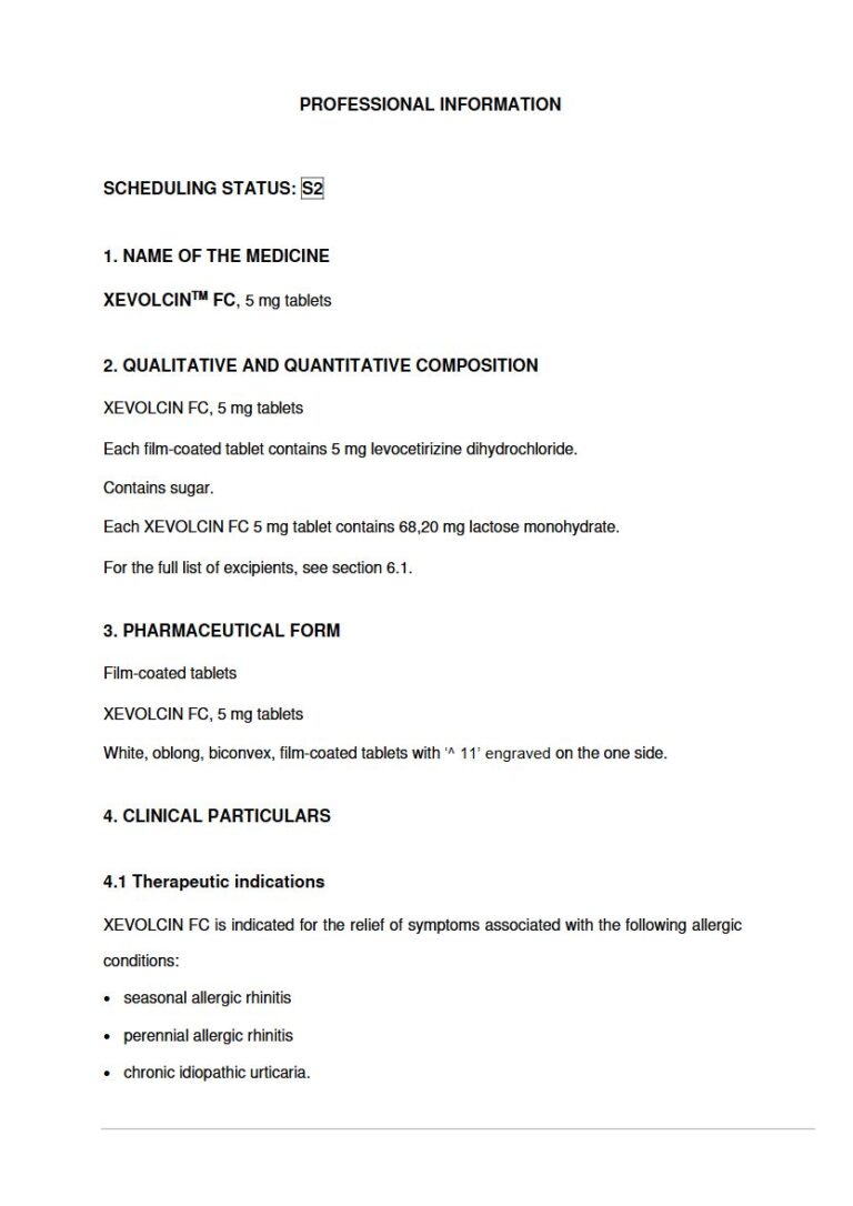 Xevolcintm FC 5 mg Tablet package insert preview
