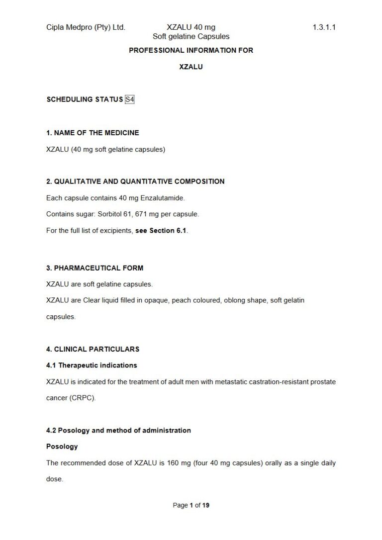 Xzalu 40 mg Capsule package insert preview