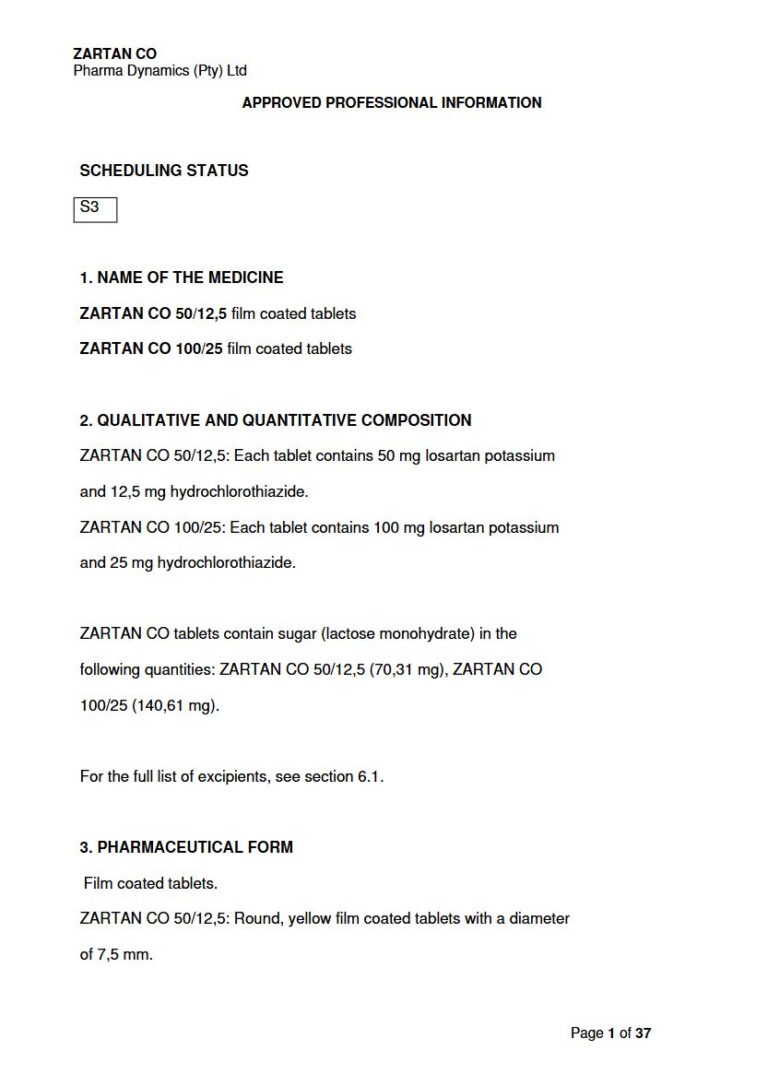 Zartan Co 50 mg/100 mg FC tablets package insert preview