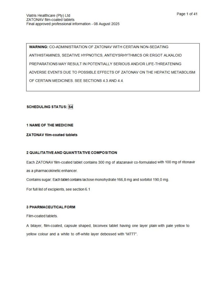 Zatonav 300 mg FC tablets package insert preview