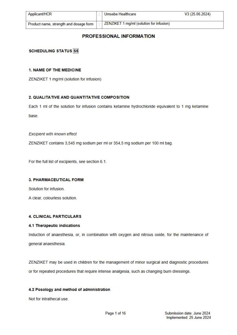 Zenziket 1 mg Solution package insert preview