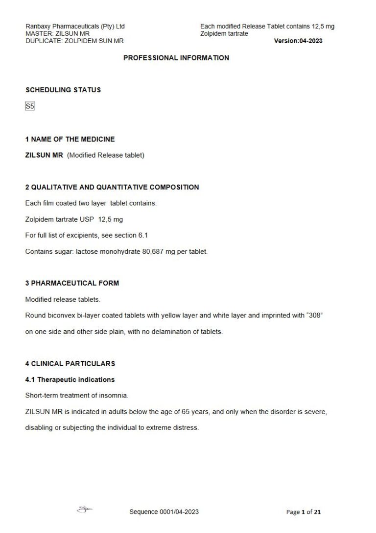 Zilsun MR 12,5 mg Tablet package insert preview