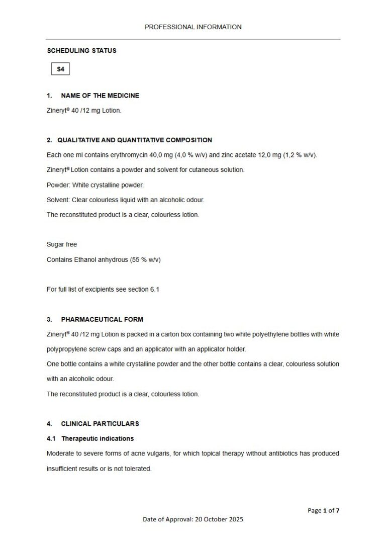 Zineryt 40/12 mg Lotion package insert preview