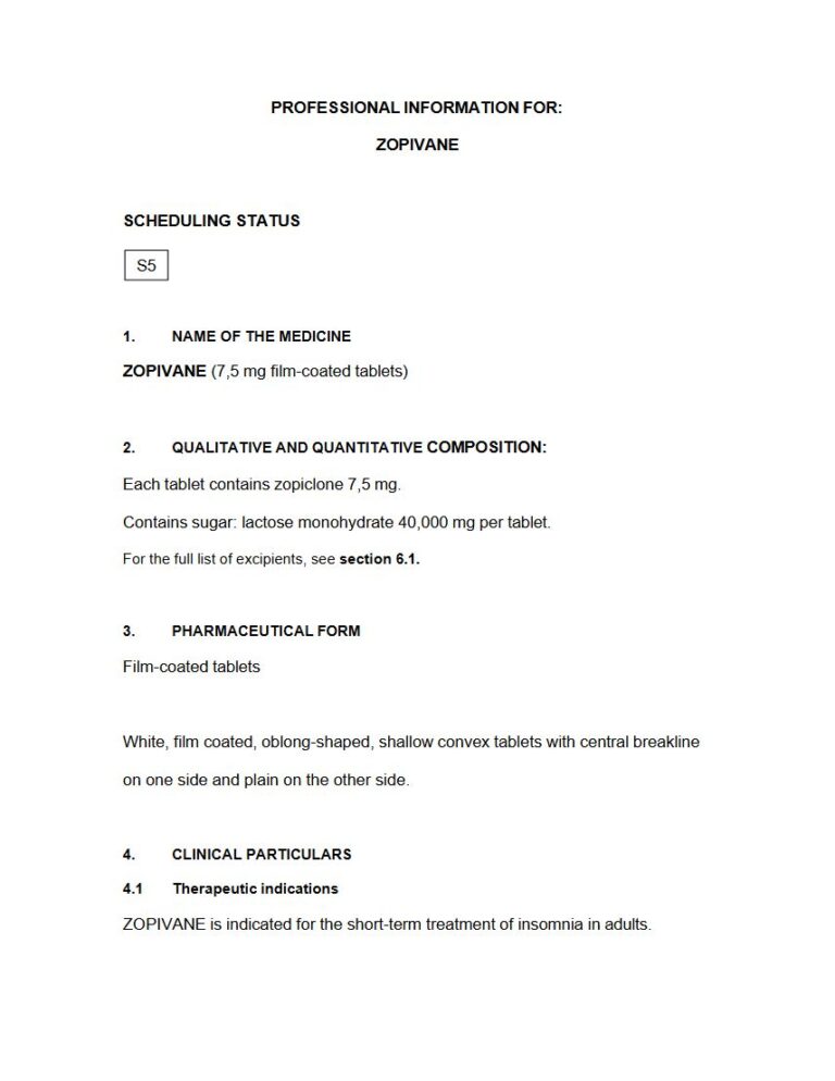 Zopivane 7,5 mg FC tablets package insert preview