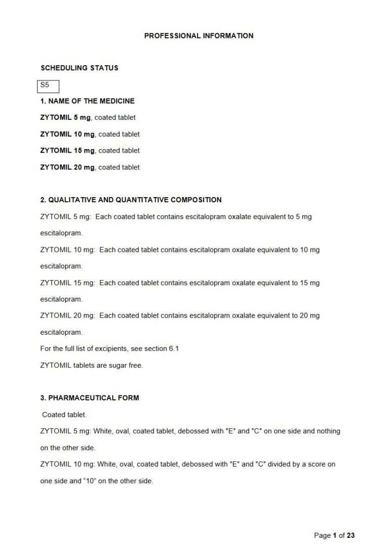 Zytomil Coated Tablet package insert preview