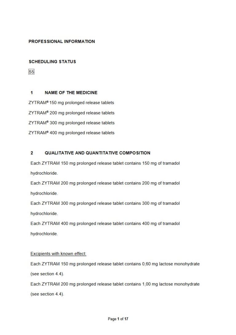 Zytram Tablet package insert preview