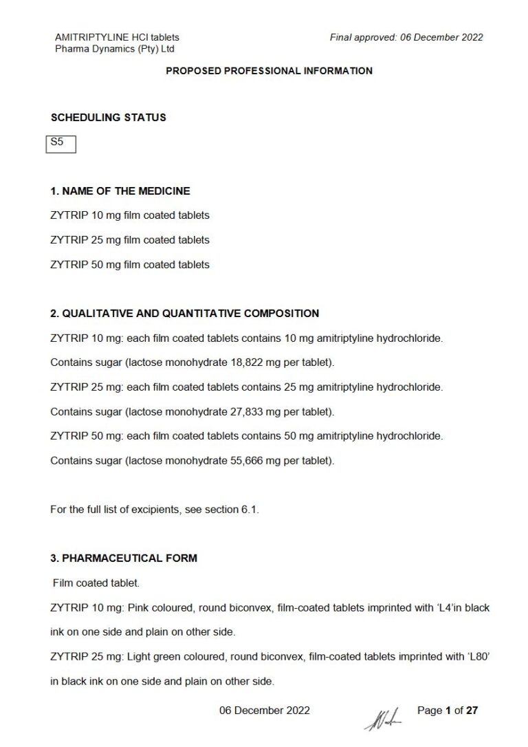 Zytrip Tablets package insert preview